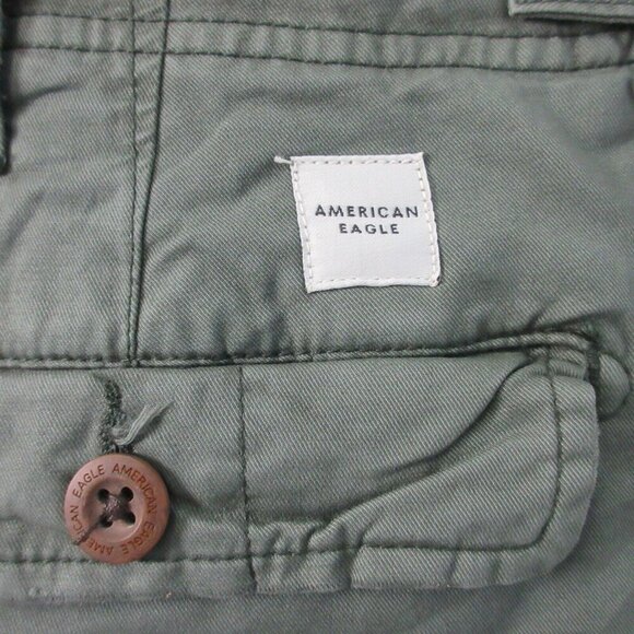 American Eagle Outfitters Lived-In Cargo Shorts Men's 40 Green Cotton Casual 680 - Picture 8 of 13
